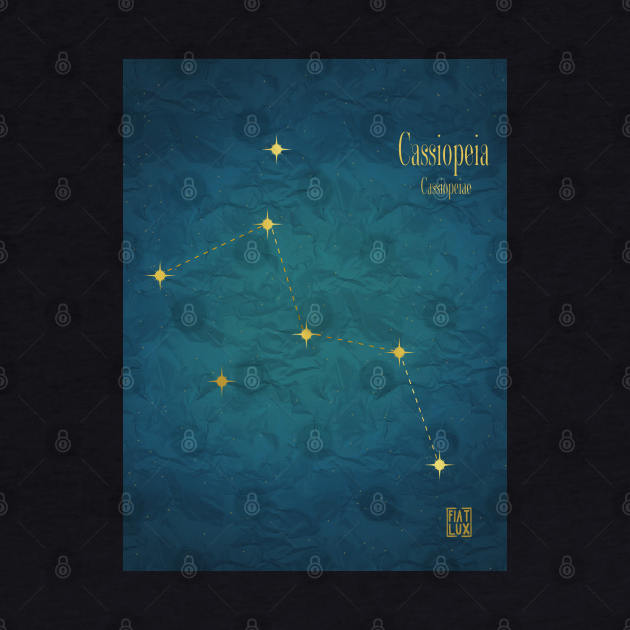 Night Sky Constellations - Cassiopeia by fiatluxillust